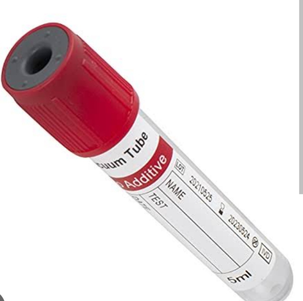 red top 5ml pet with clot activator
